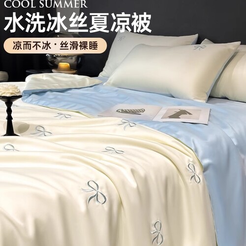 2025新款水洗真丝夏被四件套