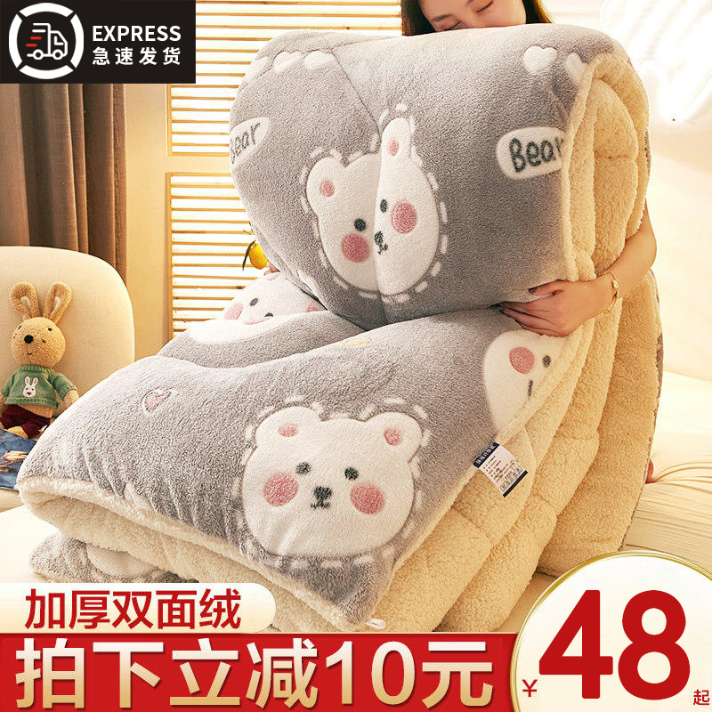 羊羔绒被子冬被10斤双面绒棉被