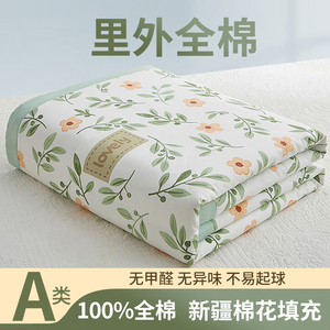 全棉夏被空调被夏凉被100%纯棉薄被子单人春秋被芯棉花棉被可机洗