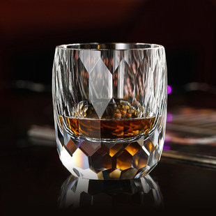 K9水晶威士忌酒杯江户切子手工磨刻洋酒杯奢华酒具压手感高档礼盒