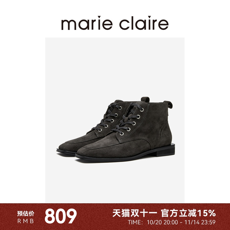 MC女鞋方头马丁短靴24冬新款