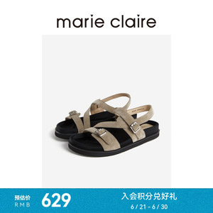 MC女鞋罗勒卡其牛反绒户外勃肯沙滩凉鞋25夏季marieclaire女鞋