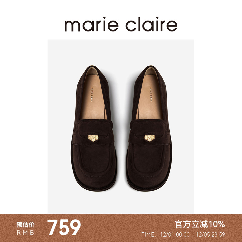 MC女鞋金便士绒面乐福鞋