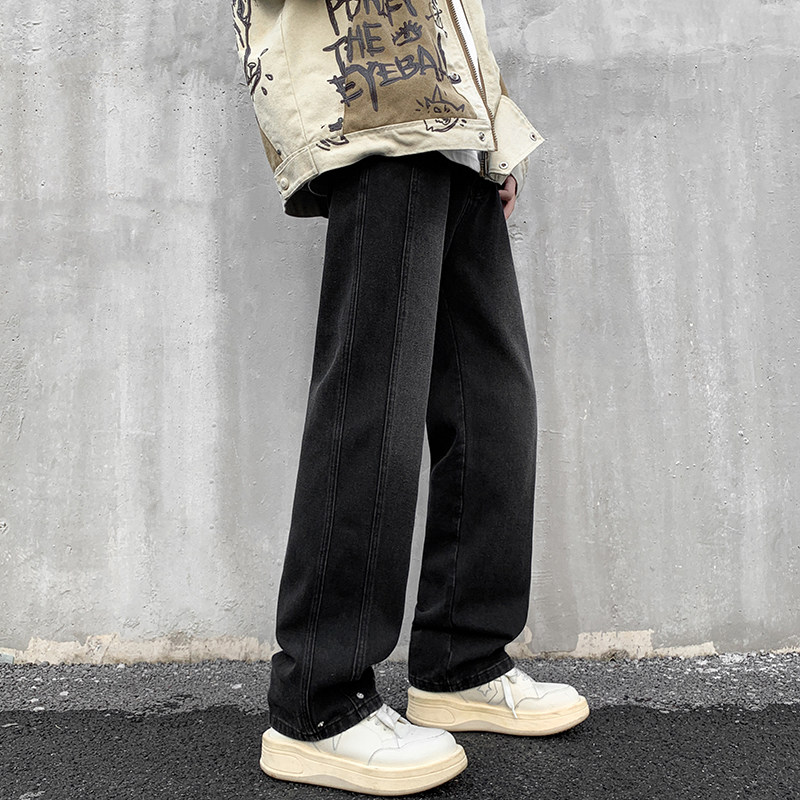 美式潮牌设计款铆钉宽松休闲直筒显瘦牛仔裤男K912-P55,男装牛仔裤,星座205