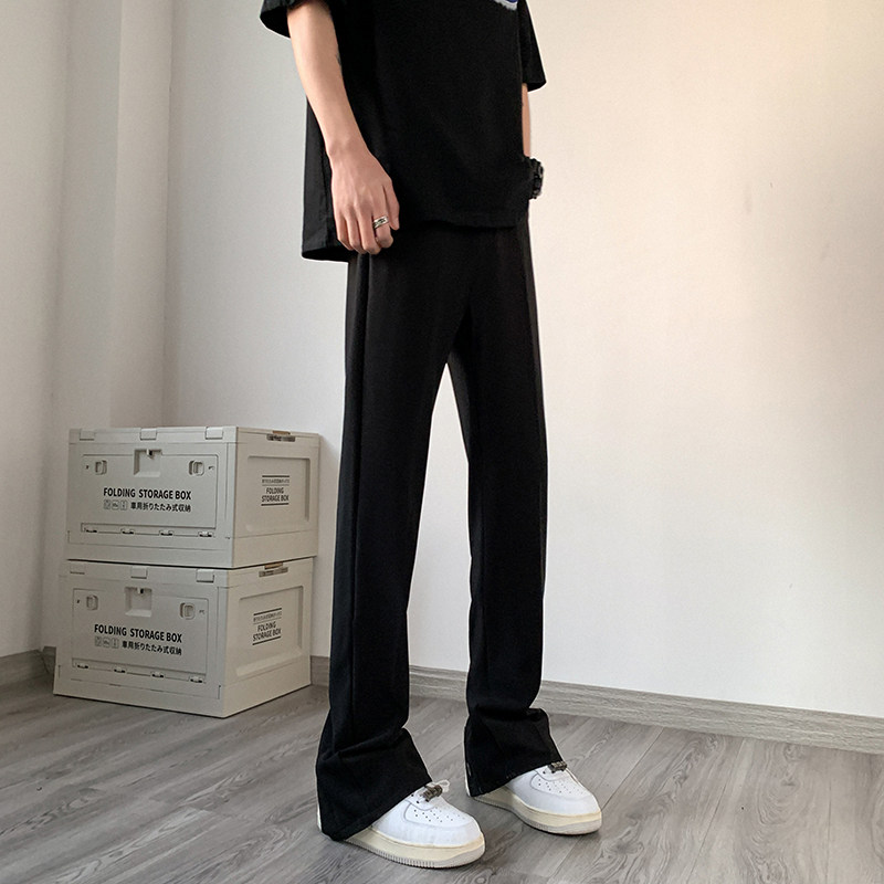 高街vibe开叉排扣高级感冰丝休闲裤男修身西裤女KK344-P55,男装西裤,星座205