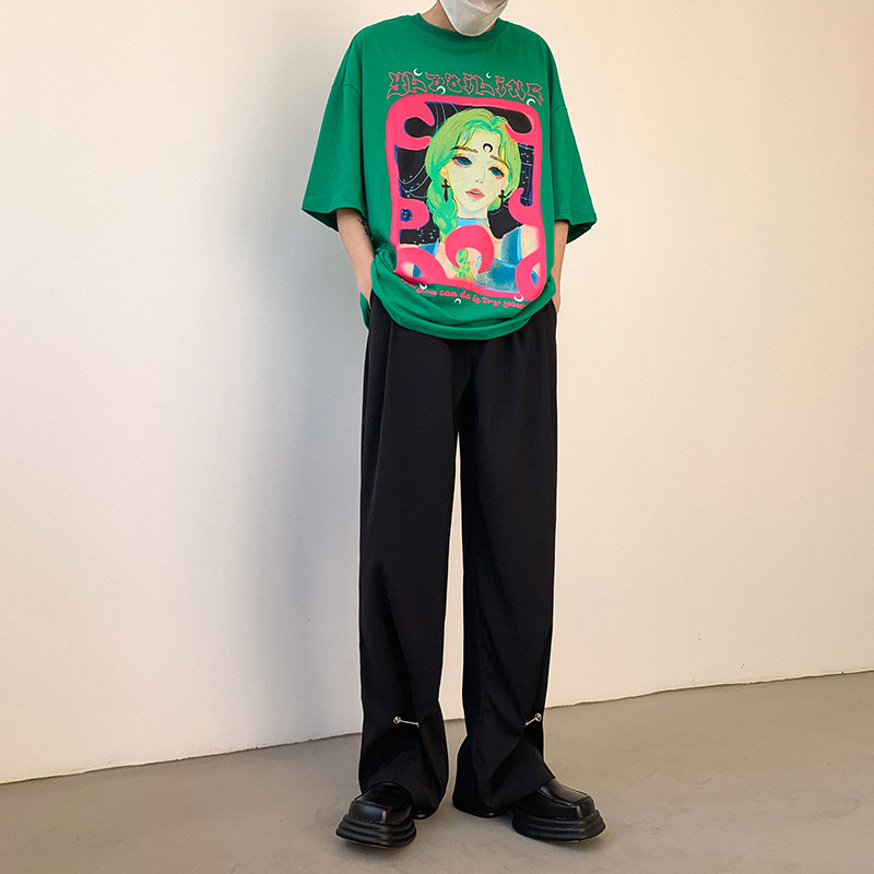 早秋那不勒斯休闲西裤男高级感宽松垂感直筒裤女KK388-P60，男装西裤，星座205