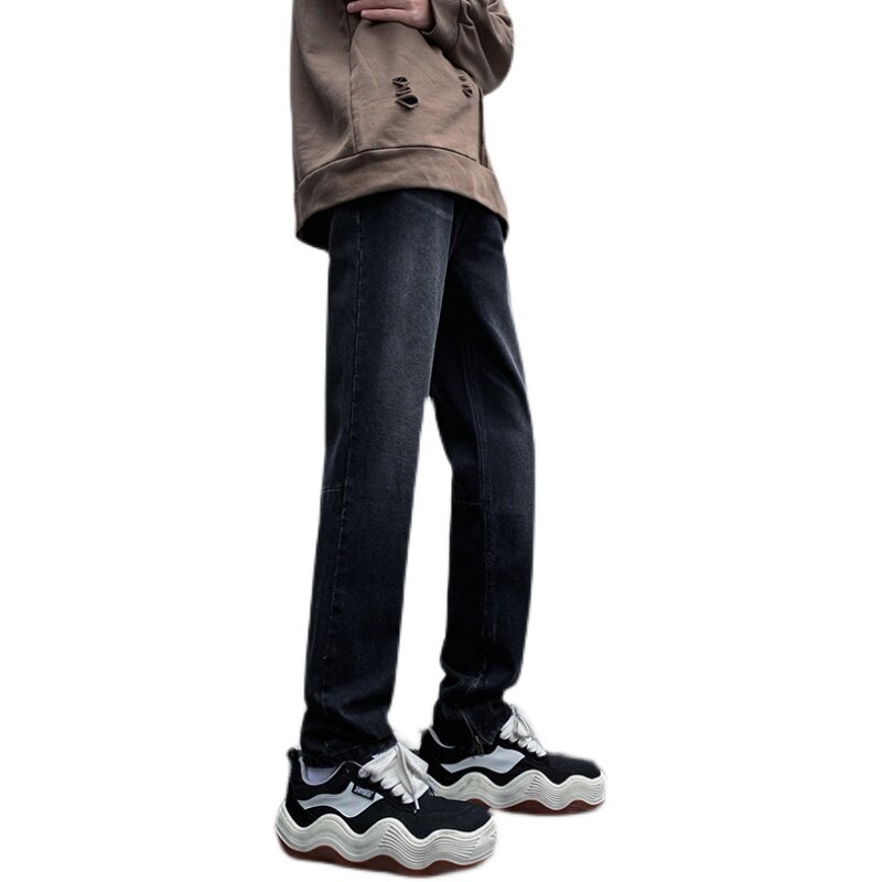 早秋四季高街vibe修身长裤黄泥染拉链牛仔裤男K823-P55,男装牛仔裤,星座205