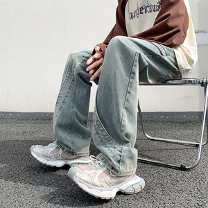 秋冬 美式高街设计感直筒宽松牛仔裤男休闲长裤 K833-P65 控88图片