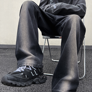 早秋 美式VIBE高街微喇叭裤男撞色显瘦百搭牛仔裤 K682-P50 控78图片