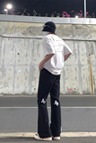 早秋高街字母微喇叭牛仔裤男欧美式宽松潮牌嘻哈裤子KA08-P55，男装牛仔裤，星座205
