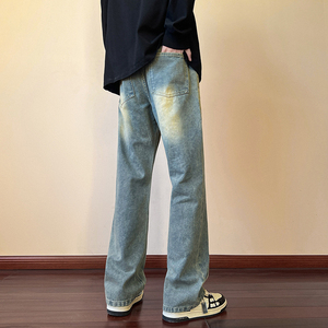 早秋新款美式高街设计感直筒宽松牛仔裤男休闲长裤 K833-P65 控88图片