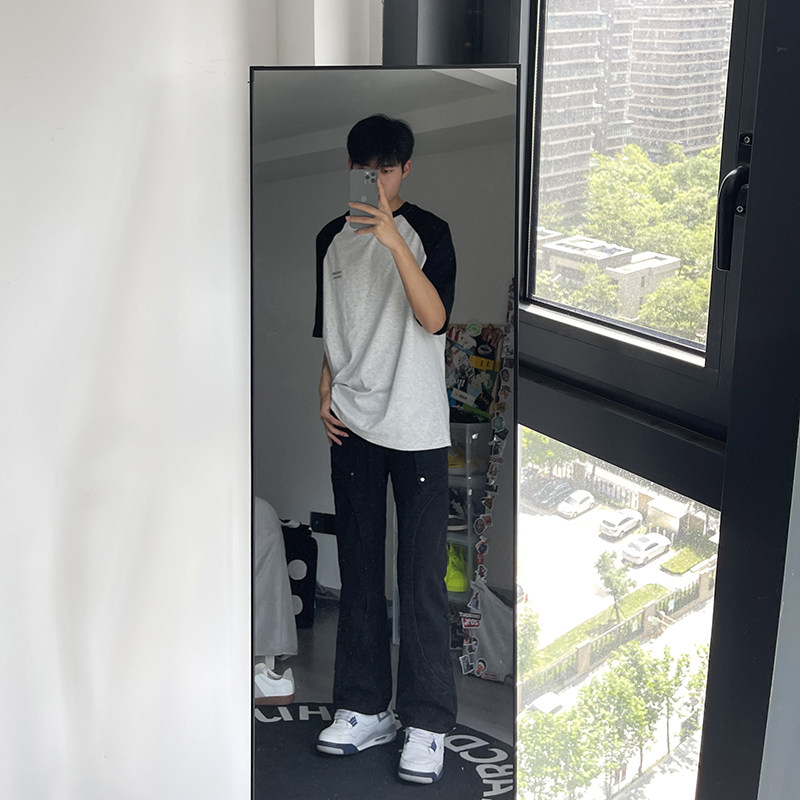 早秋新款美式高街设计感直筒宽松牛仔裤男休闲长裤K833-P65控88,男装牛仔裤,星座205