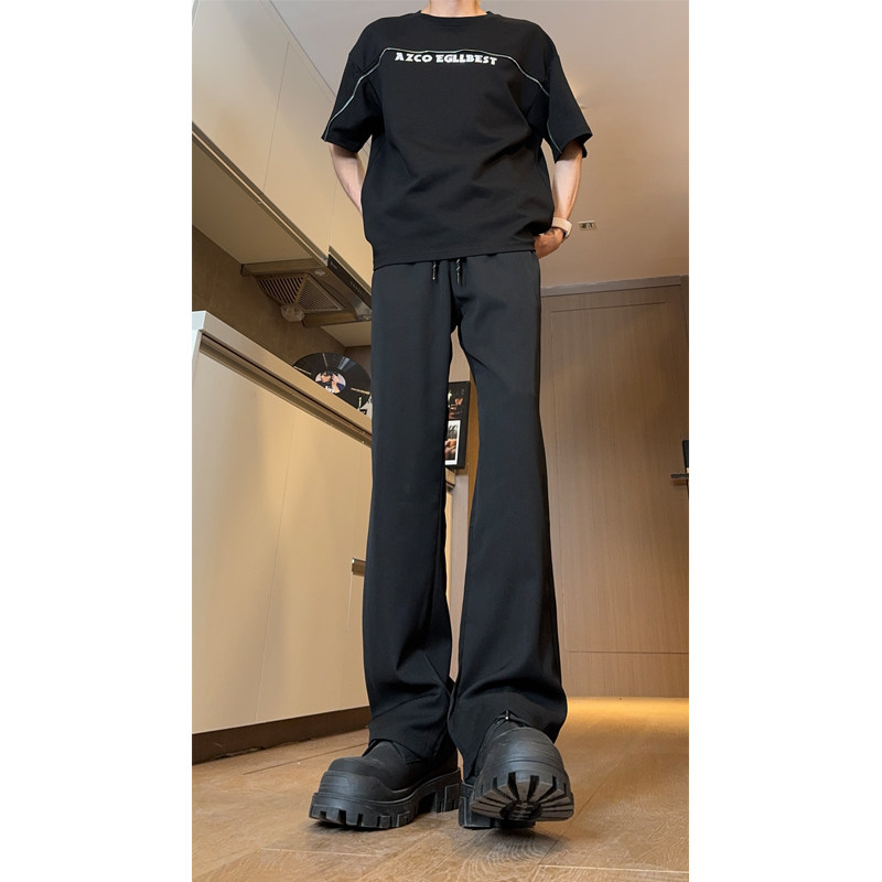 现货垂感马吉拉微喇松紧腰西裤高级感休闲长裤男K705-P45控68,男装西裤,星座205