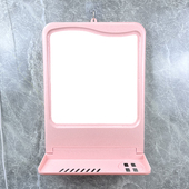 浴室镜子自粘免打孔洗手卫生间厕所洗手台壁挂挂墙式 化妆镜置物架