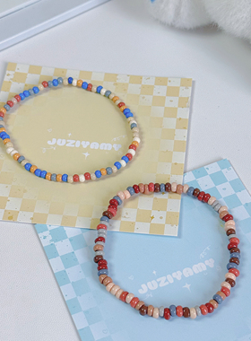 【橘子yamy】原创秋冬氛围感米珠手链3mm细手串 包邮