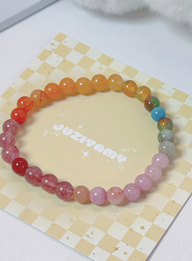 天然玉石手串渐变手链女