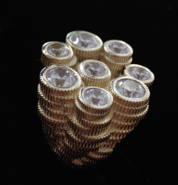 七宗罪创意戒指 贪婪 925银戒子 高仿真钻18k金戒指戒环