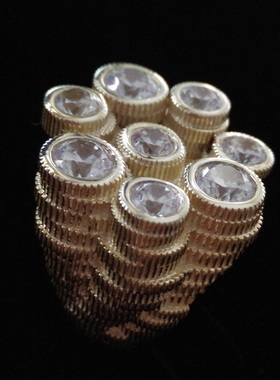 七宗罪贪婪银戒子高仿18k金戒环