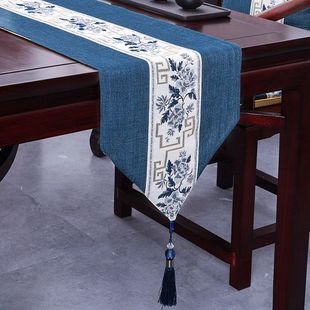 禅意防水茶席茶台桌布轻奢高端餐桌垫布中国风 桌旗茶桌垫布新中式