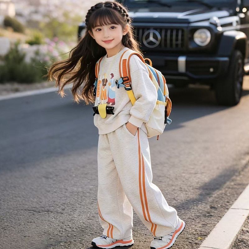 女童春装卫衣套装2026新款中大儿童春季休闲运动衣服时尚洋气时髦图片