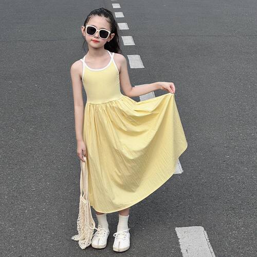 女童连衣裙2026夏季新款洋气女孩夏天吊带裙中大童超好看休闲裙子