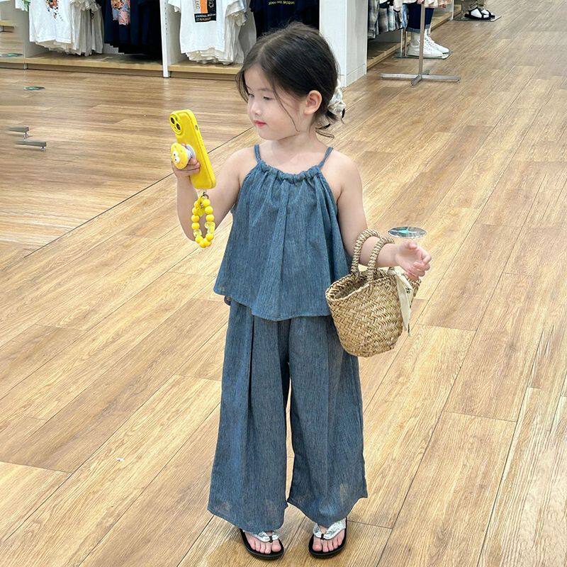 童装女夏季套装2025新款洋气时髦吊带背心儿童牛仔裤防蚊裤,童装/婴儿装/亲子装,套装,淘宝优惠券,粉丝福利购,淘宝优惠卷