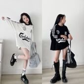 甜酷街舞女孩长袖 2025春秋新款 男女儿童潮酷宽松嘻哈T恤美式 上衣