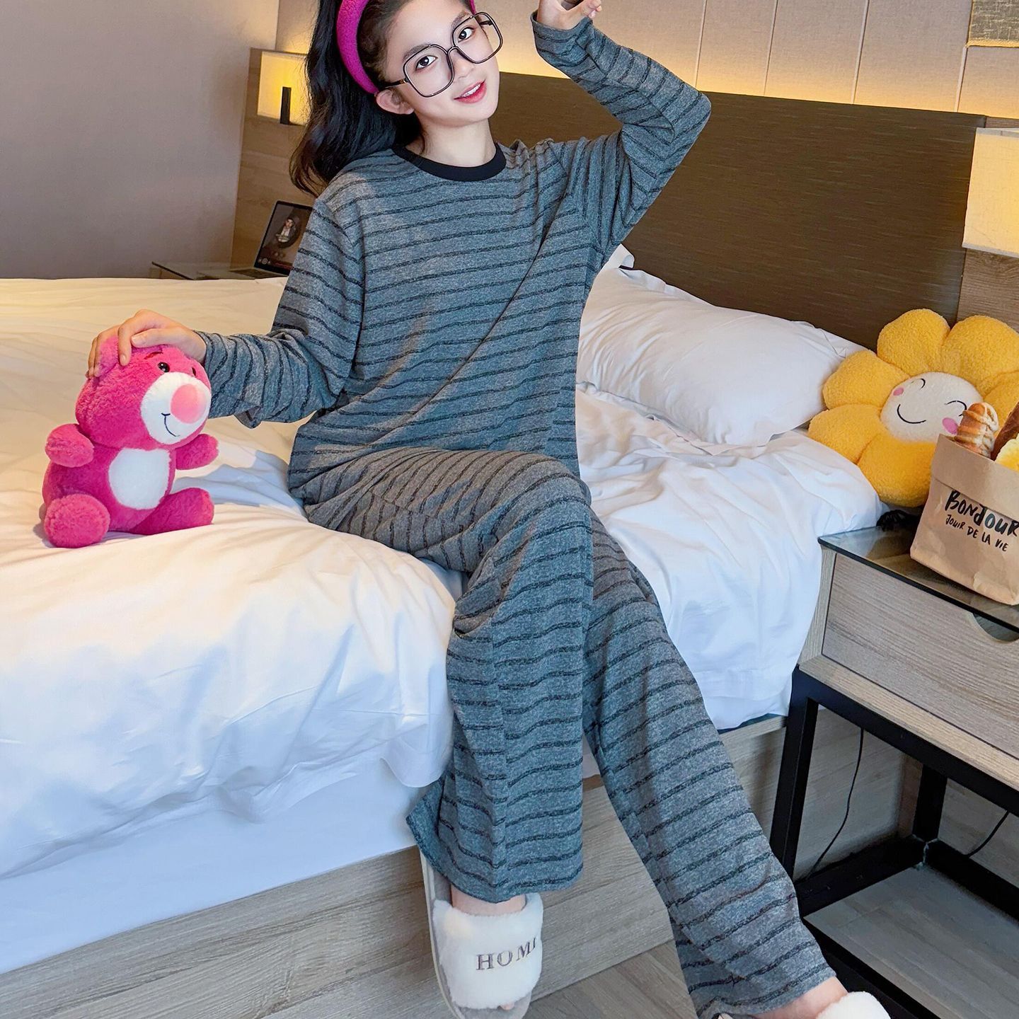 女童2025新款儿童家居服长袖秋衣秋裤中大童春秋季内搭