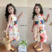儿童可爱洋气公主连衣裙卡通印花韩版 女童宝宝背心2025夏季 新款 潮