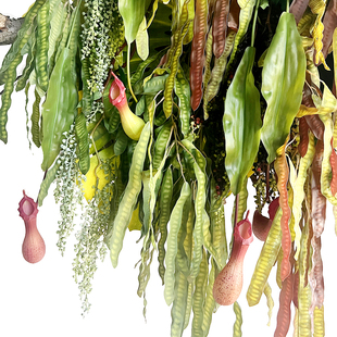仿真豌豆荚商陆猪笼草垂悬挂花果枝植物室内轻奢风格花艺装饰造景