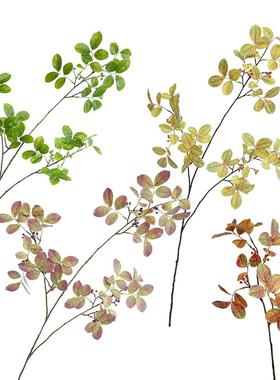 仿真单支带果紫薇假叶枝绿植物手感叶客厅家居婚庆秋色装饰摆设