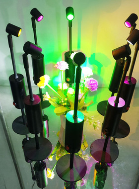 LED酒吧夜场餐吧充电金属吧台桌面单头射灯黑色高杆小台灯