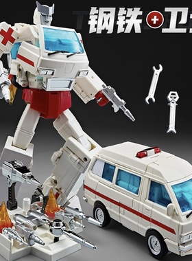 威双W8097钢铁卫士旗舰版G1系列放大版MPP30救护车汽车变形机器人