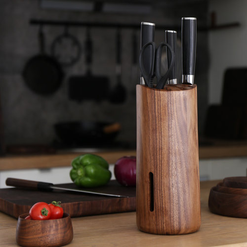 木桩刀架[]黑胡桃实木