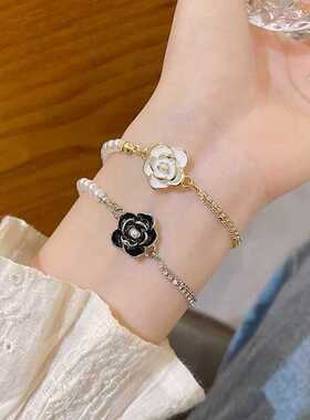 小众森系山茶花珍珠手链