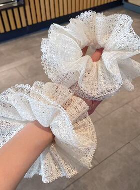 2025春夏新款芭蕾风高级感甜美蕾丝花边大肠发圈发绳时尚扎头绳