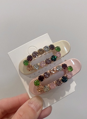 YSG东大门高级感彩钻鸭嘴夹甜美少女发夹网红气质发卡韩版发饰