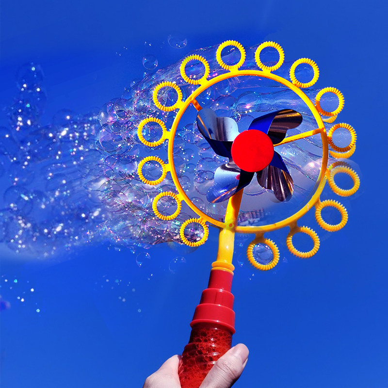 风车泡泡机儿童泡泡机网红ins补充液泡泡水引导运动手持吹泡泡器