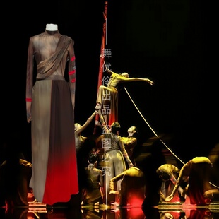 现当代舞群舞《流淌的红》同款舞蹈演出表演服装专业定制1