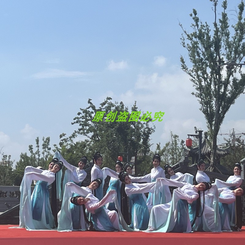 一江清水古典舞戏曲服装女水袖舞蹈演出服中国风民族花旦京剧越剧