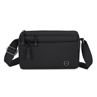 新款简约尼龙布女士多隔层单肩包百搭斜挎包多层通勤包斜挎包潮包