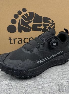 Traceable大脚丫防滑透气男士越野跑鞋旋转扣防撞防踢登山徒步鞋