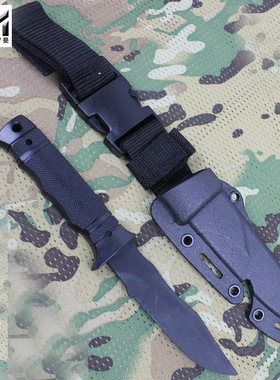 新款军迷单边孔ABS塑料刀模型 1:1户外战术装备 装扮训练软刀模型