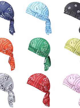 跨境帽子欧美户外骑行海盗帽数码印花单腰果多色街舞嘻哈头巾帽子