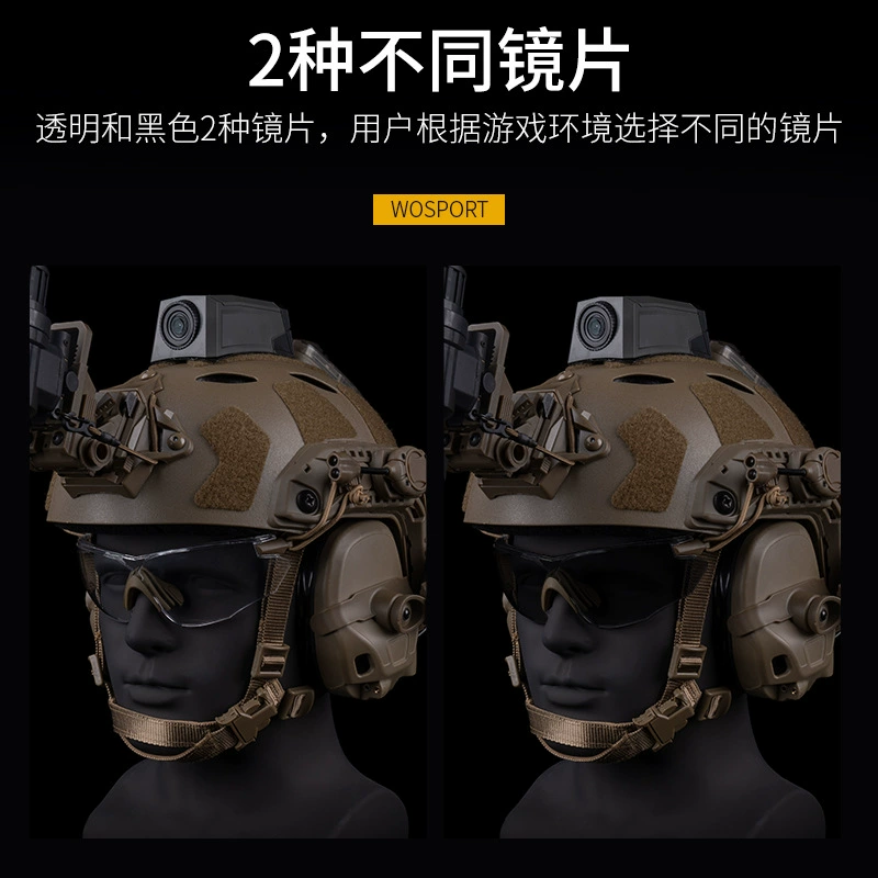 WOSPORT W810战术护目镜搭配军盔防风防护风沙套装