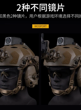WOSPORT W810战术护目镜搭配军盔防风防护风沙套装
