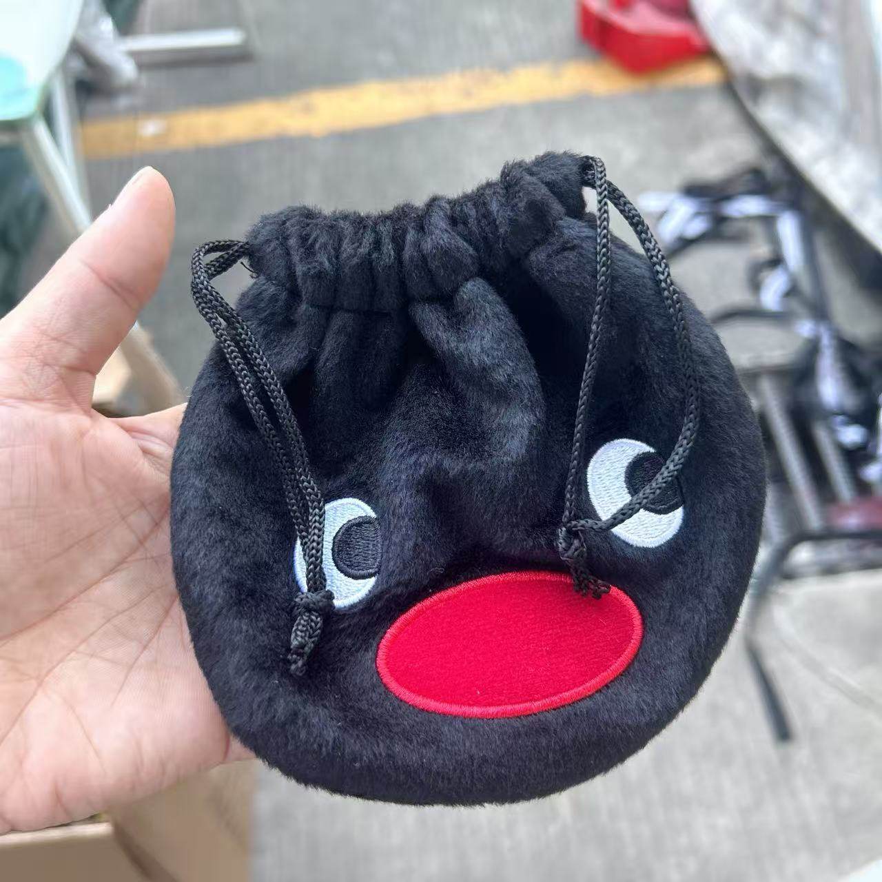 外贸日单尾货卡通可爱黑企鹅小包抽绳袋ins收纳包小物件收纳袋,收纳整理,其他收纳袋,淘宝优惠券,粉丝福利购,淘宝优惠卷