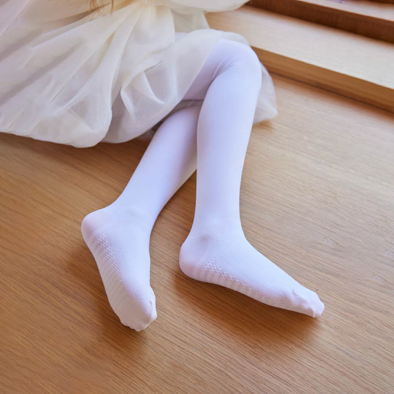 小黑托昵儿童芭蕾舞练功袜女童打底袜学生白色连裤袜薄款防勾丝夏