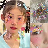 影楼拍照多巴胺造型糖果贴饰儿童六一节脸上贴钻棒棒糖爱心五角星