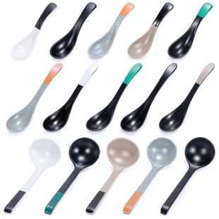 密胺日式拉面勺子仿瓷餐厅饭店功夫勺耐摔汤勺粥勺调羹长柄吃面勺